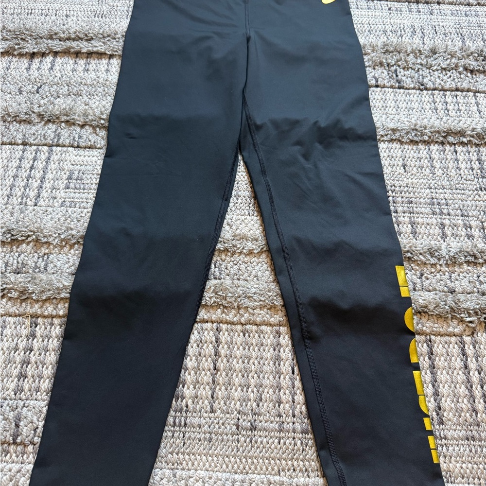 Nike  Black Leggings with Yellow Accents